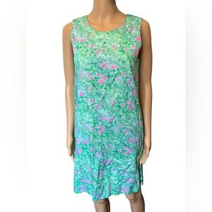 Gillian Valentine Green Pink Cottagecore Fairy Floral Clover Heart Mini Dress